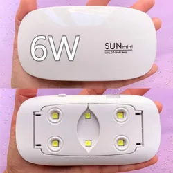 SUNmini-lámpara UV LED portátil USB de 6w, luz ultravioleta LED, herramienta de resina UV, secador de uñas, suministros para fabricación de joyas de resina