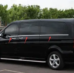 For Mercedes-Benz Vito (W447) 2014-2018 for Extra long wheel Base Style Car Exterior ! ABS Bottom Under Car Window Cover Trim