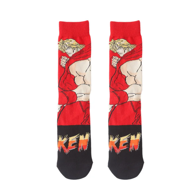 High Quality Anime Socks Street Fighter Sock Cosplay Superhero Cotton Cartoon Personality Tube Socks Street Stockings Prop