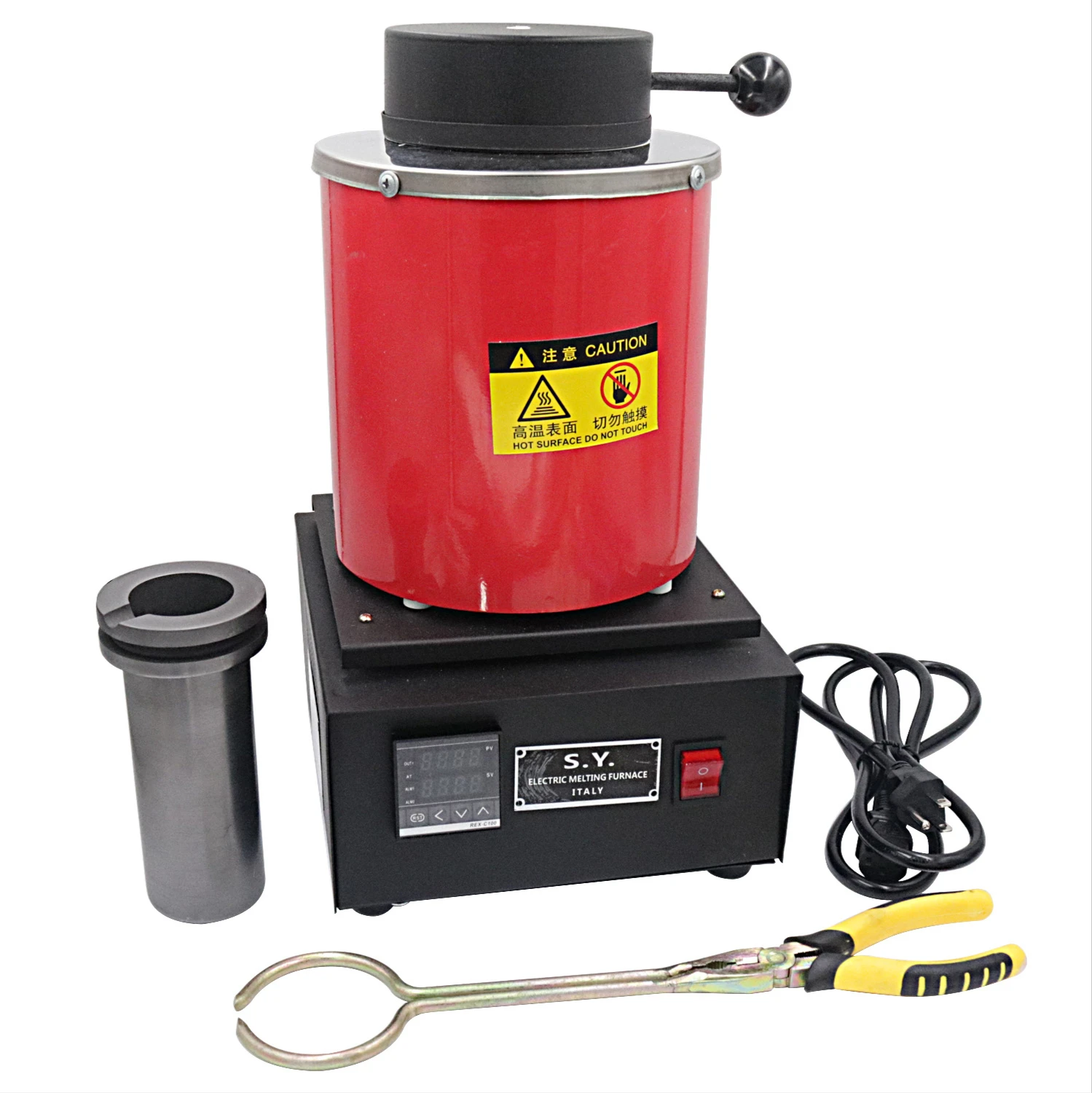 2KG Portable Gold Melting Furnace Metal Gold Silver Aluminum Melting Machine Mini Smelting Metallurgy Machine 110V/220V