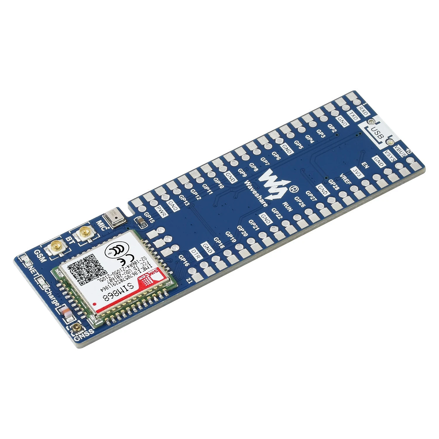 GPRS GPS Bluetooth Expansion Board for RPI Raspberry Pi PICO 2 W RP2040 RP2350 Breakout Shield HAT Starter Kit