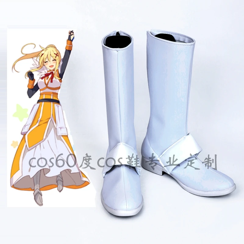 

God's Blessing on This Wonderful World KonoSuba Darkness Cosplay Shoes Anime Cosplay Boots Zipper-up Halloween Party Shoes