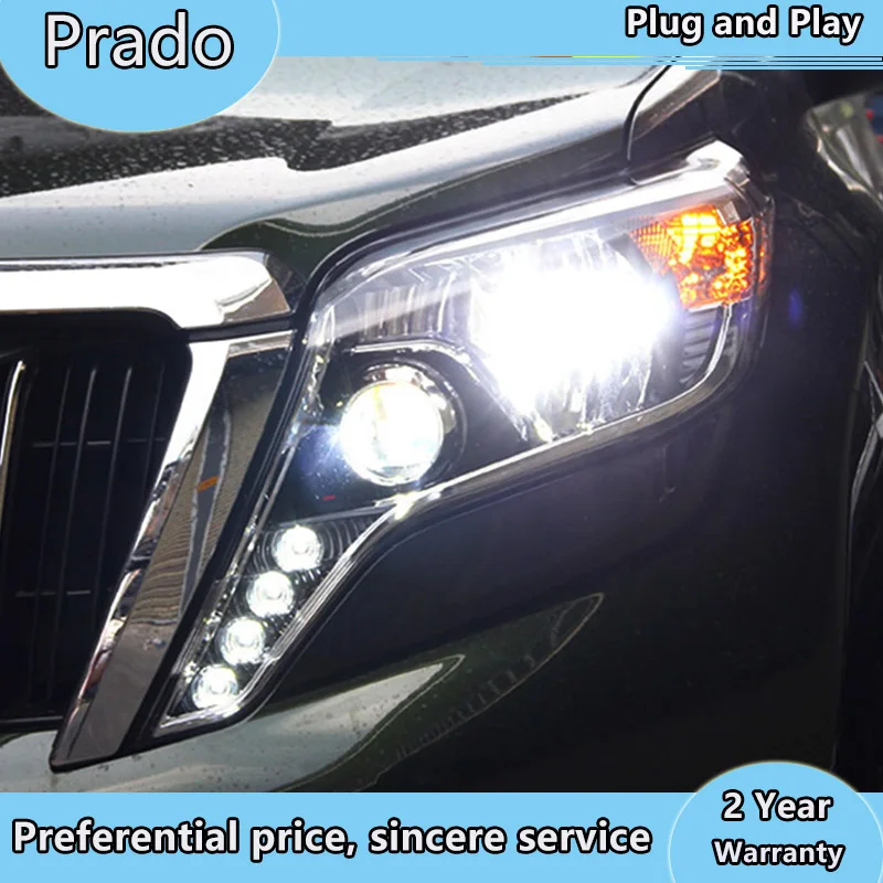 

Стайлинг автомобиля для Toyota 2015-2017 Prado светодиодные фары LED DRL Hid фары ангельские глазки Биксеноновые двойные лучевые аксессуары для фар