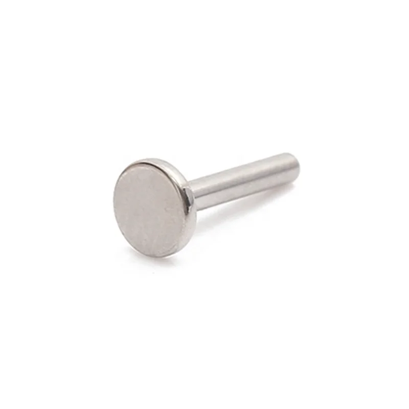 QM 16G ASTM F136 Implant Grade Titanium Internally Threaded Flat Back Disc Lip Labret Stud Bar Piercing