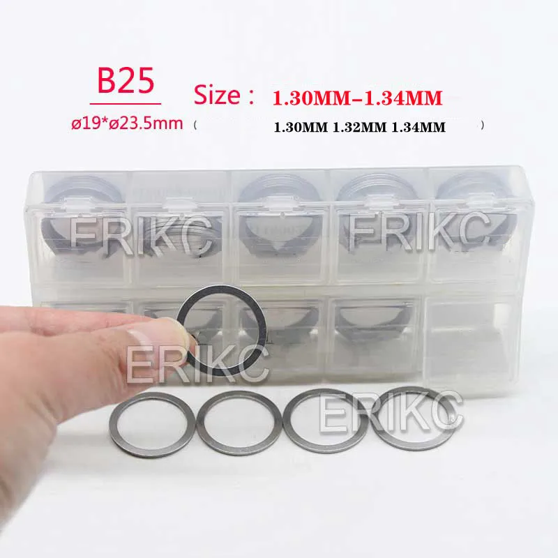 

ERIKC B25 SIZE 1.30 MM-34MM Calibration Injector Shim 1.30MM 1.32MM 1.34MM 90 PCS /Box FOR Fuel Injector