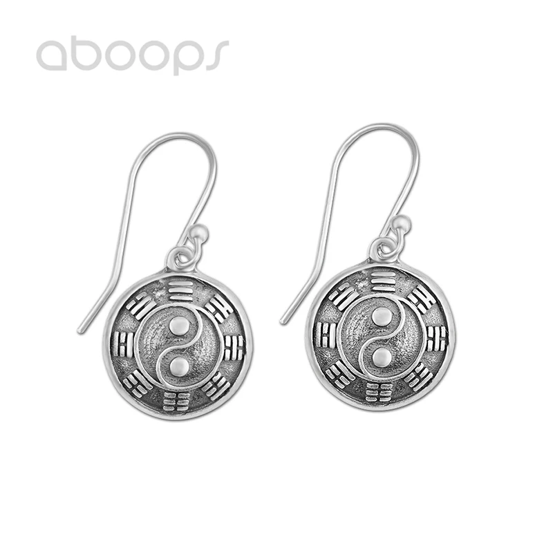 

Vintage 925 Sterling Silver Yin Yang Dangle Earrings for Women Girls Free Shipping