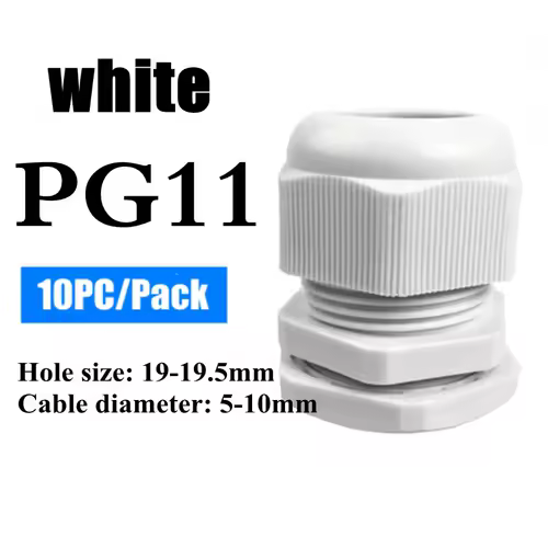 1/2/5/10pcs Waterproof Cable Gland Cable Entry IP68 PG7-PG36  White/Black Nylon Plastic Connector Joint - Image 12
