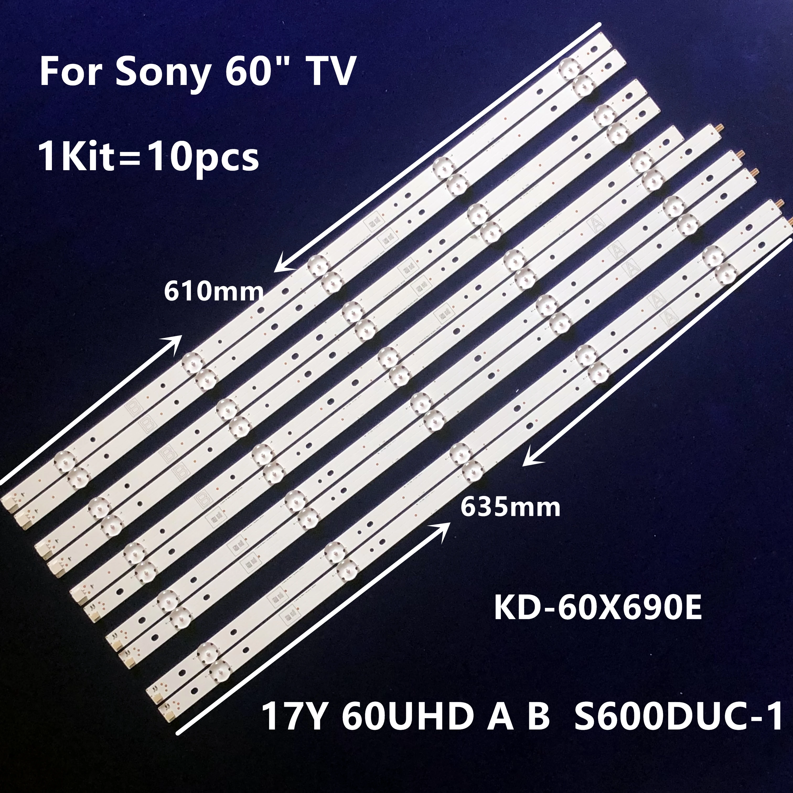 LED Backlioght Strip for KD-60X690E KD-60X695E KD-60X700E SVG600A36-A B 17Y 60UHD A/B_REV02_5LED_170209 LS600DUC-1