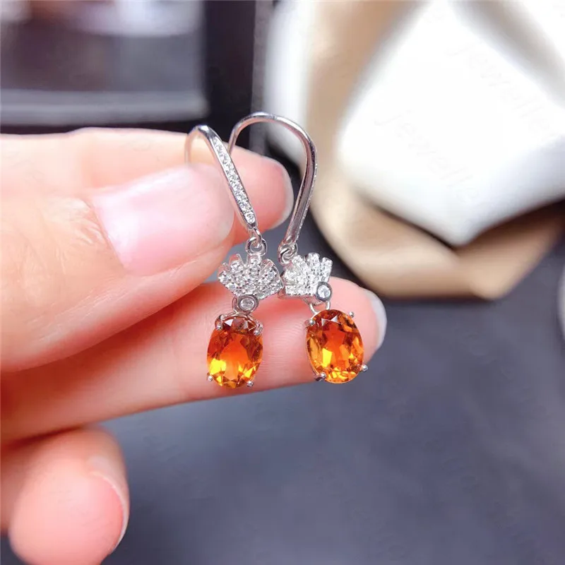 

Hot style natural citrine earrings 925 silver ladies earrings boutique lucky natural citrine you deserve to have