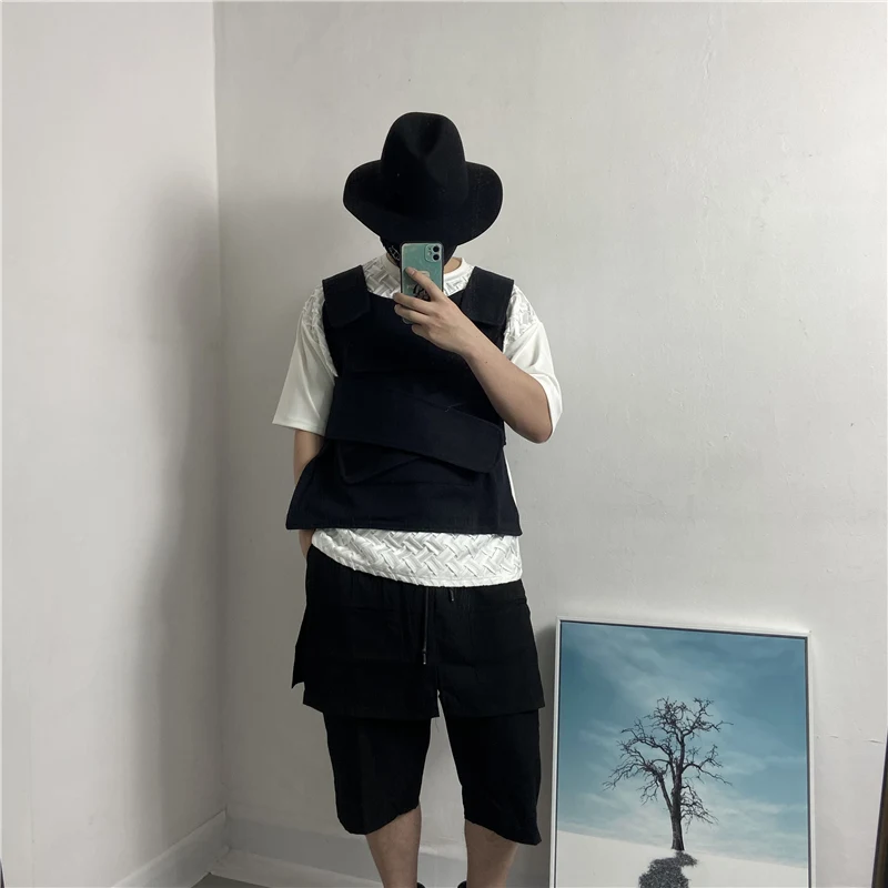 Men's Sleeveless Coat Spring And Autumn New Classic All-Match Velcro Tooling Style Casual Fashion Loose Large Horse Season