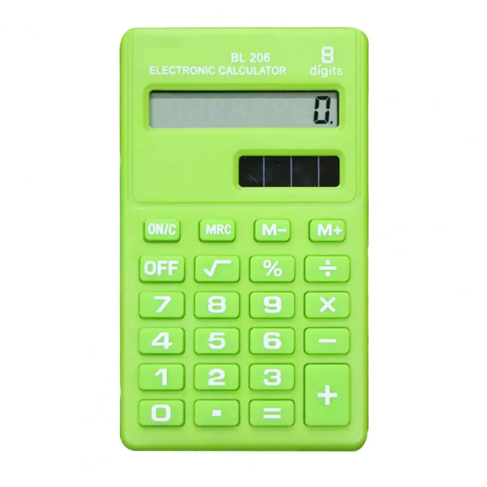 8 Digits Cute Portable Calculator Reliable ABS Pocket Size Handheld Calculator Office Supplies Orange Pink Green