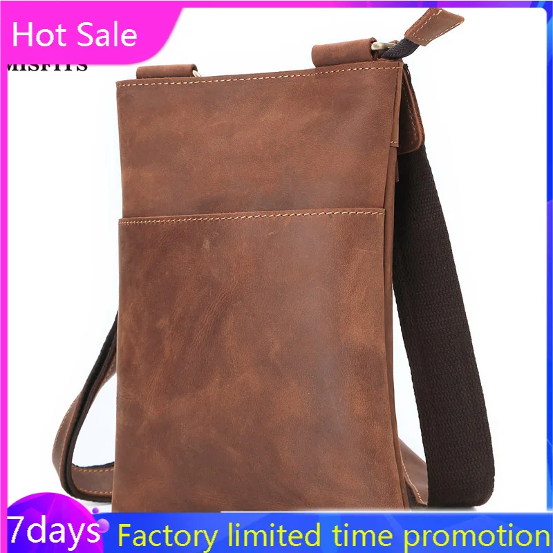 Factory Direct Outdoor Casual Men's Leather Multi-Function Mobile Phone Shoulder/Crossbody Bag Korean-Style Leather Business Bag