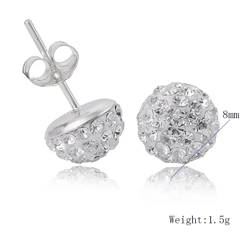 Fashion Jewelry Kolczyki For Women 316L Stainless Steel Pendientes Crystal Ball Earrings Retail and Wholesale