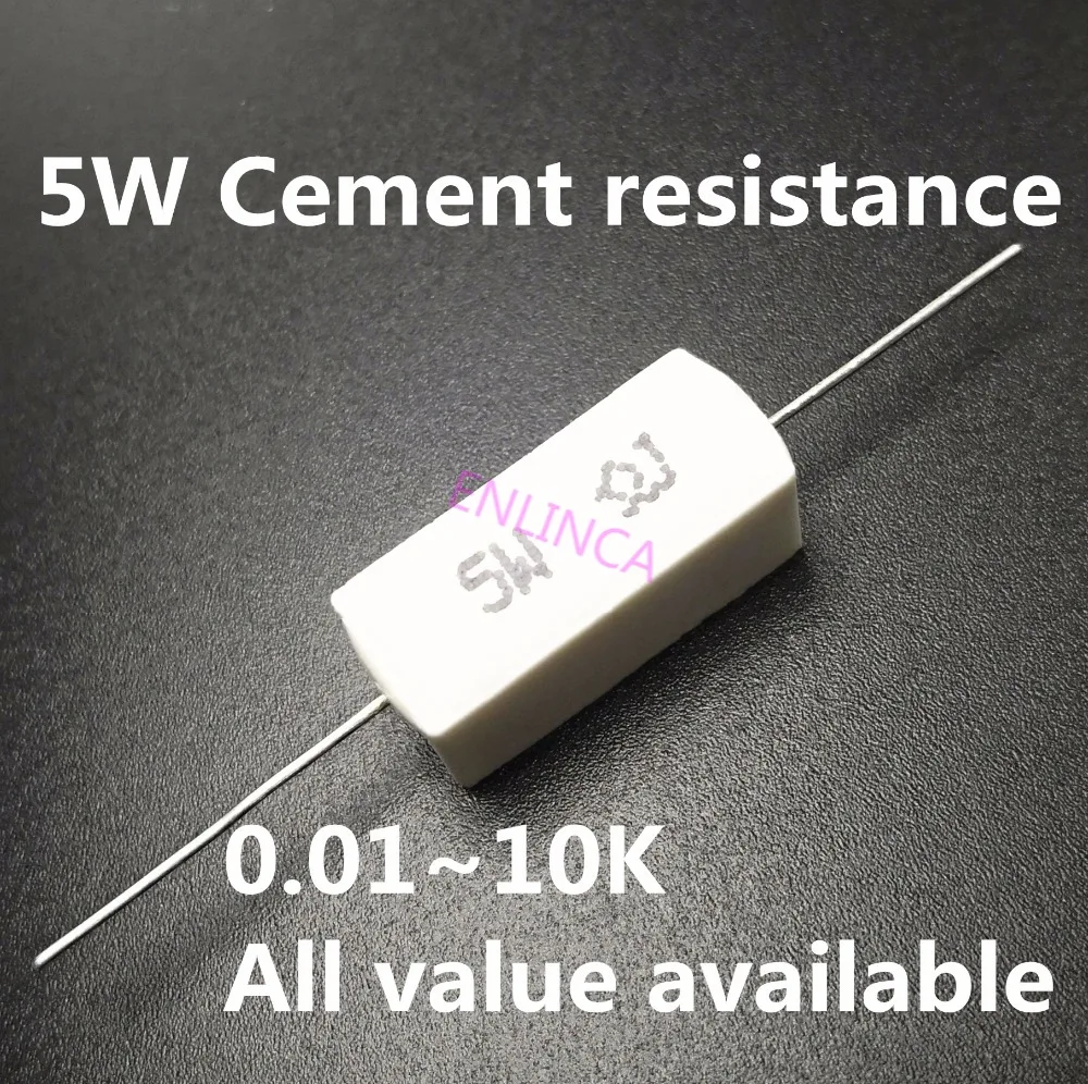 5pcs 5W 470 510 560 680 100K 10K 12K 1K ohm 470R 510R 560R 680R 100KR 10KR 12KR 1KR Ceramic Cement Power Resistance Resistor 5%