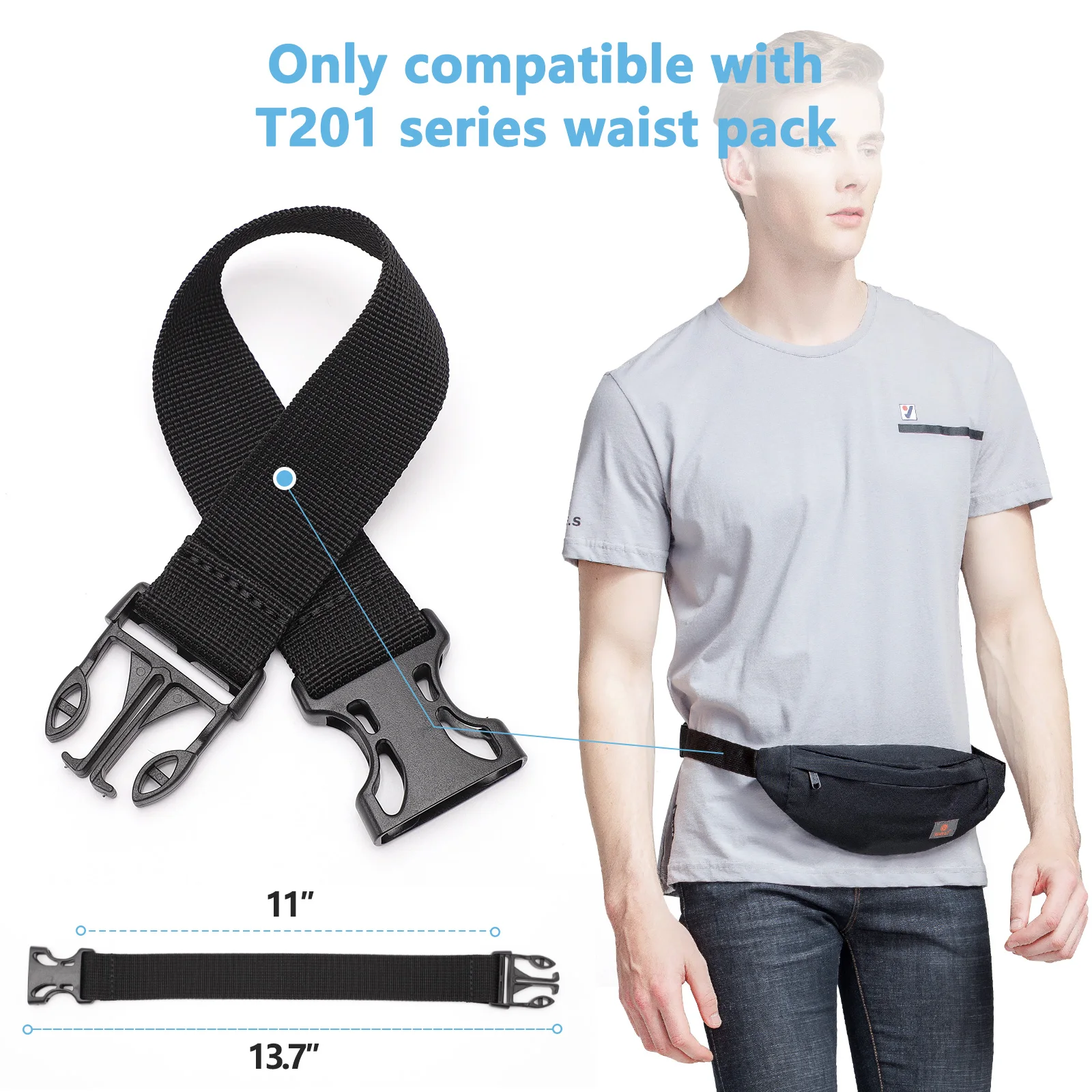 T201 Waist Bag Strap Belt bag extension strap Fat belt Strap Combination belt Banana Strap