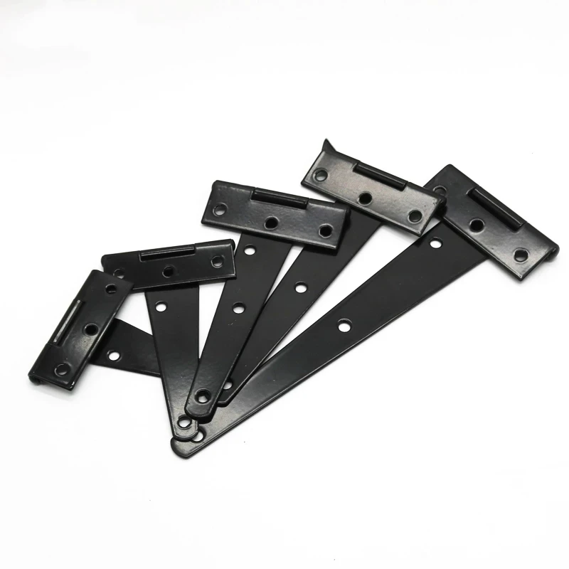 Iron Tee Hinge Black T hinges Cabinet Hinge Garden Shed 4-12inch Wooden Door Gate for Light Gates Doors Furniture Hardware