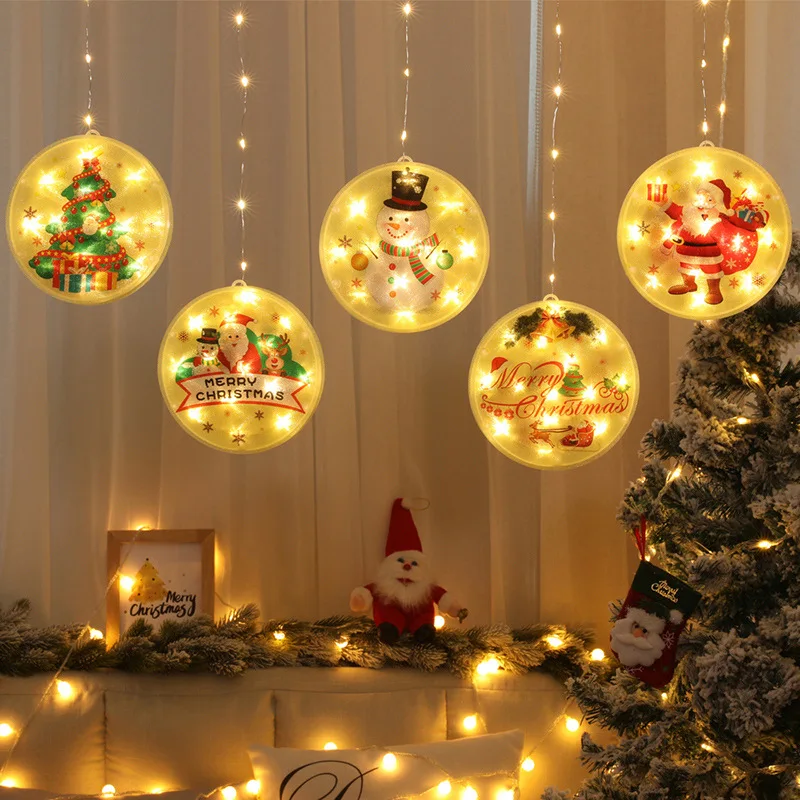 

Christmas Decoration for Home 1.5M LED Santa Claus Hanging String Lights Xmas New Year 2022 Holiday Party Indoor Decor Lighting