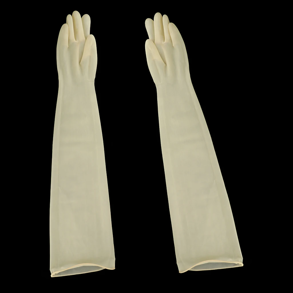 75cm Long Thicken Latex Rubber Work Gloves Safety Accs Anti-corrosion Yellow Anti Acid Alkali Gloves Industrial Rubber Gloves