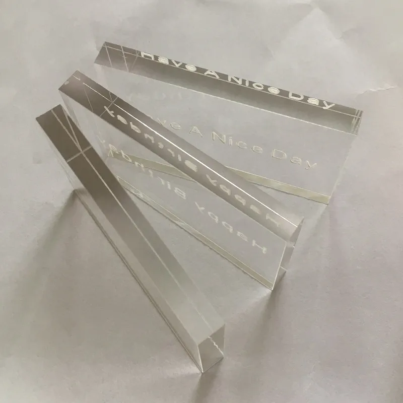 Clear Acrylic Sheet Memorial Plaque Plates Decor Rectangle Block A Gift Card Birthday Letters Acryl Display 2pcs/Lot 8.5*5.4*1CM