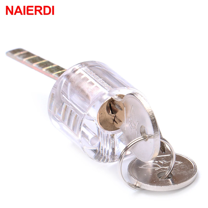 NAIERDI Transparent Locksmith Locks Cutaway Training Skill Professional Visible Practice Padlock Copper Lock Pick Tools Hardware