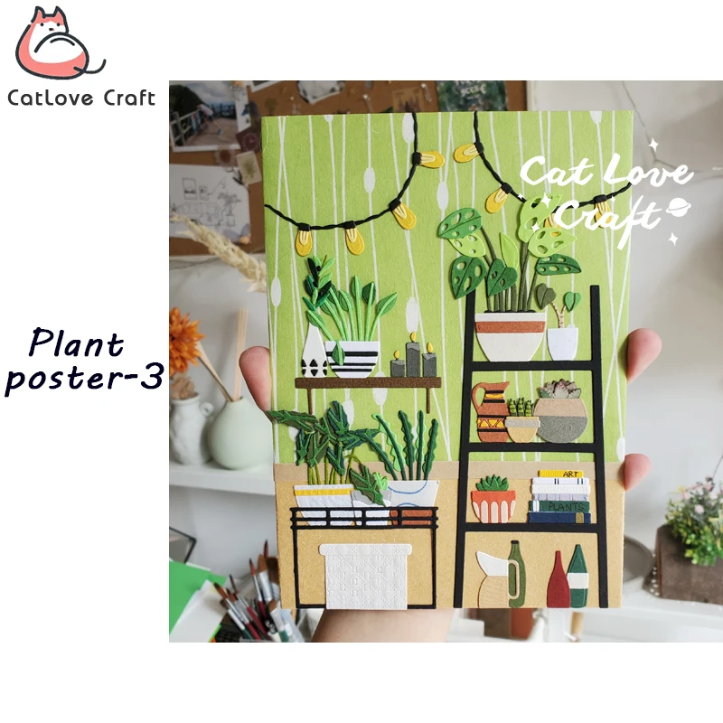 

Catlove Plant Poster-3 Metal Cutting Dies Scrapbooking Mold Stencil Die Cuts Card Making DIY Craft Embossing New Dies For 2020