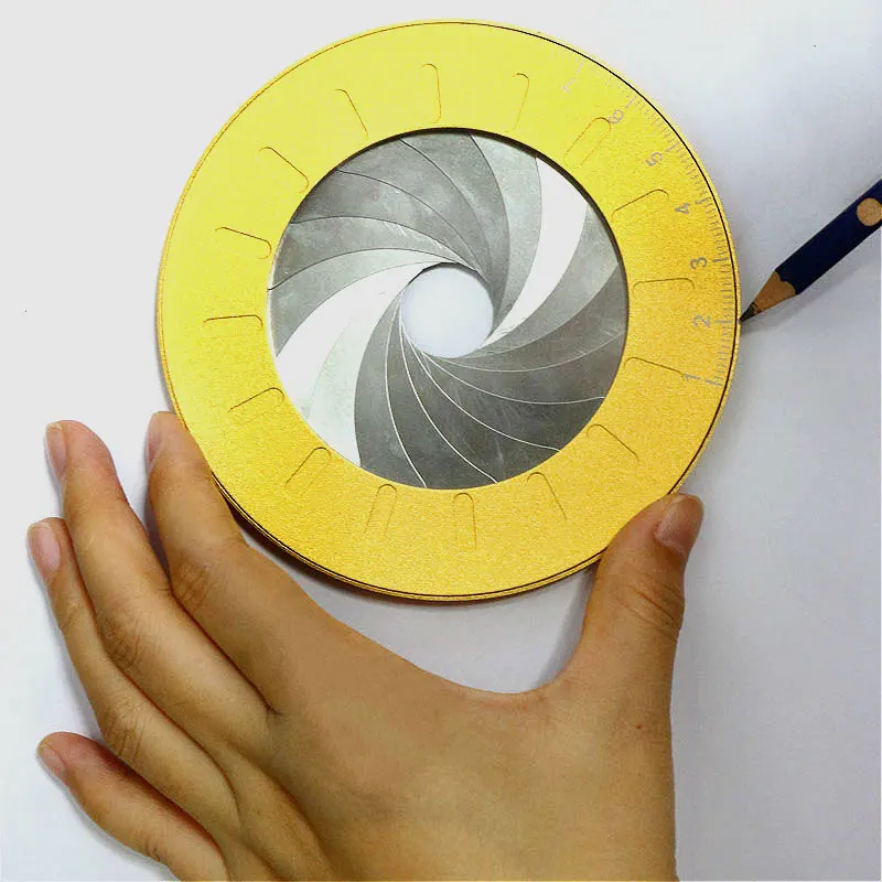 Herramienta de dibujo circular ajustable, calibrador para carpintería, regla redonda de dibujo creativo, brújula circular de acero inoxidable