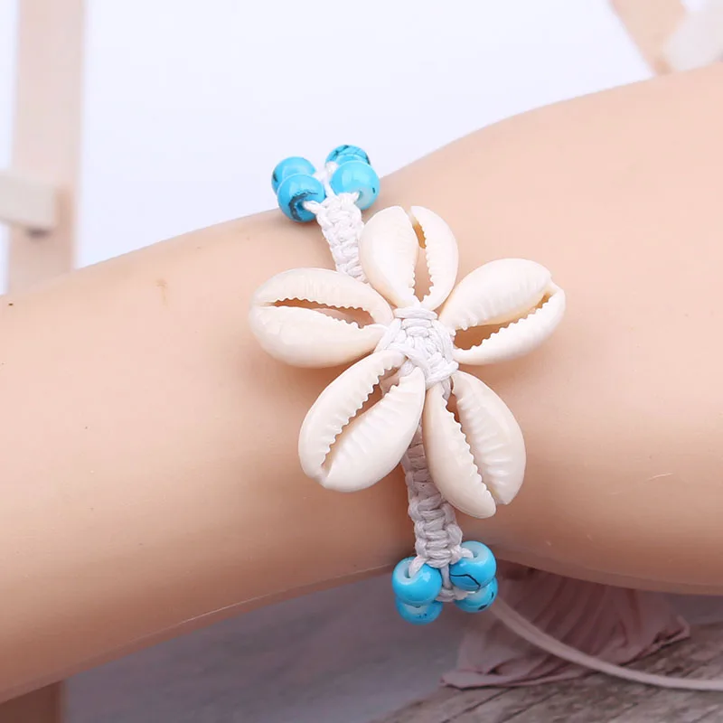 New Fashion Knit Shells Bracelets for Women Handmade Hand Jewelry Bohemian Beach Bracelet Femme Jewelry pulseras mujer moda