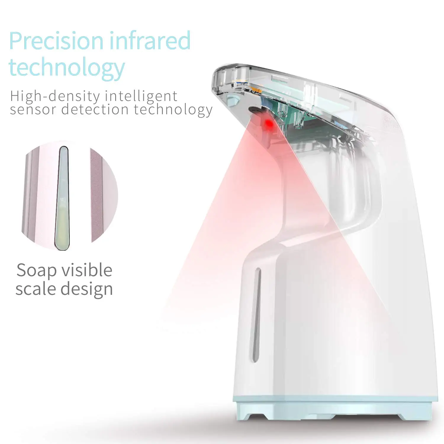 PUPWONG Automatic Soap Dispenser Liquid Intelligent Hand Free Sensor Hand Sanitizer Wall-Mounted for Kitchen Bathroom Equipment