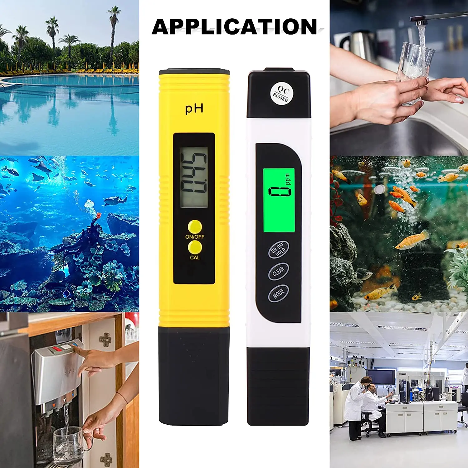 Medidor 0-14 do ph da elevada precisão tds do medidor 9990 ppm da qualidade da água tester ec temp para aquários da água potável das piscinas, etc