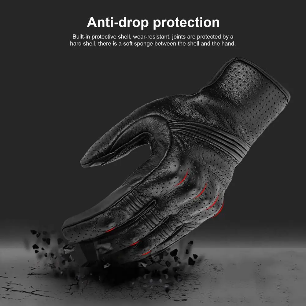 High Quality Goatskin Men Motorcycle Gloves Genuine Leather Touch Screen Motocross Racing Riding Gloves Dirt Bike Cycling Guante
