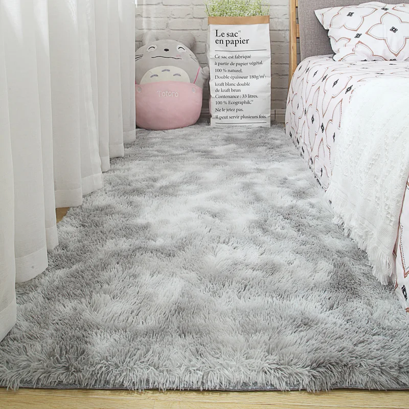 Living room carpet bedroom bedside mat simple modern gray household floor rug thickening encryption tie dyed carpet