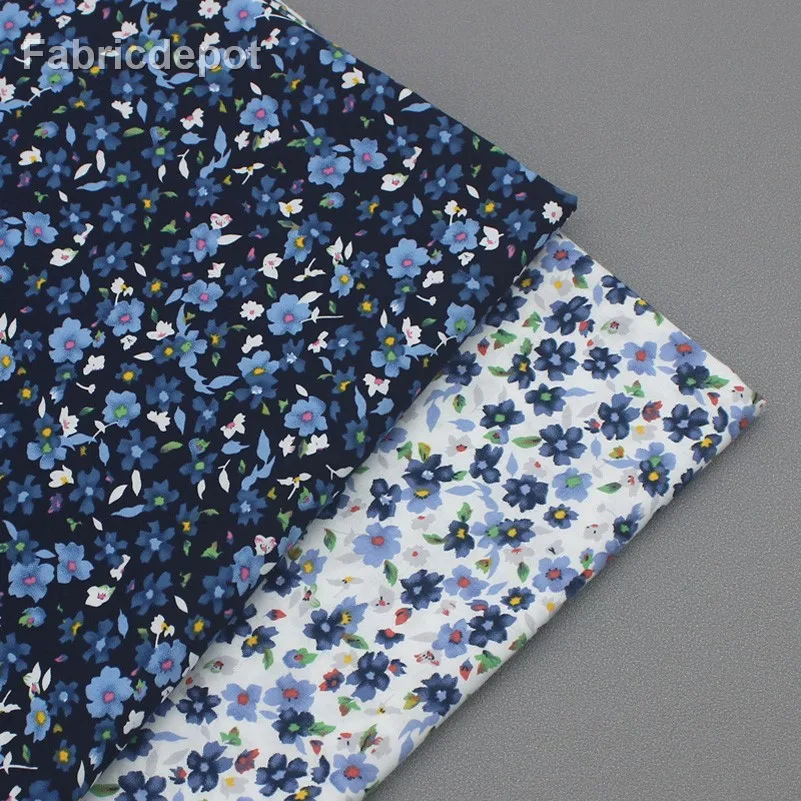 60s Summer Thin Poplin Printed Liberty Muslin Fabric For Sewing Clothes Dresses Per Half Meter