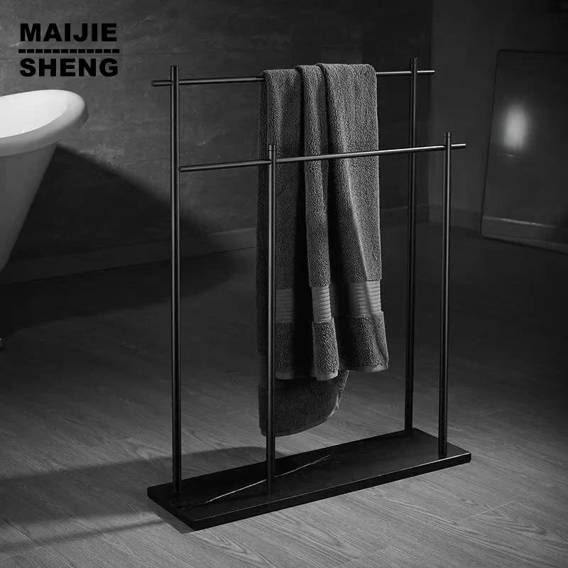 Gold Brush With Natural Marble Hanging Drying Portable Drying Shelf Towel Quilt Stand Hangers For Clothes Drying Storage Rack