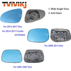 TVYVIKJ Side Rearview Mirror Blue Glass Lens For Toyota Vios Corolla 2004-2020 Wide Angle View anti glare door mirror