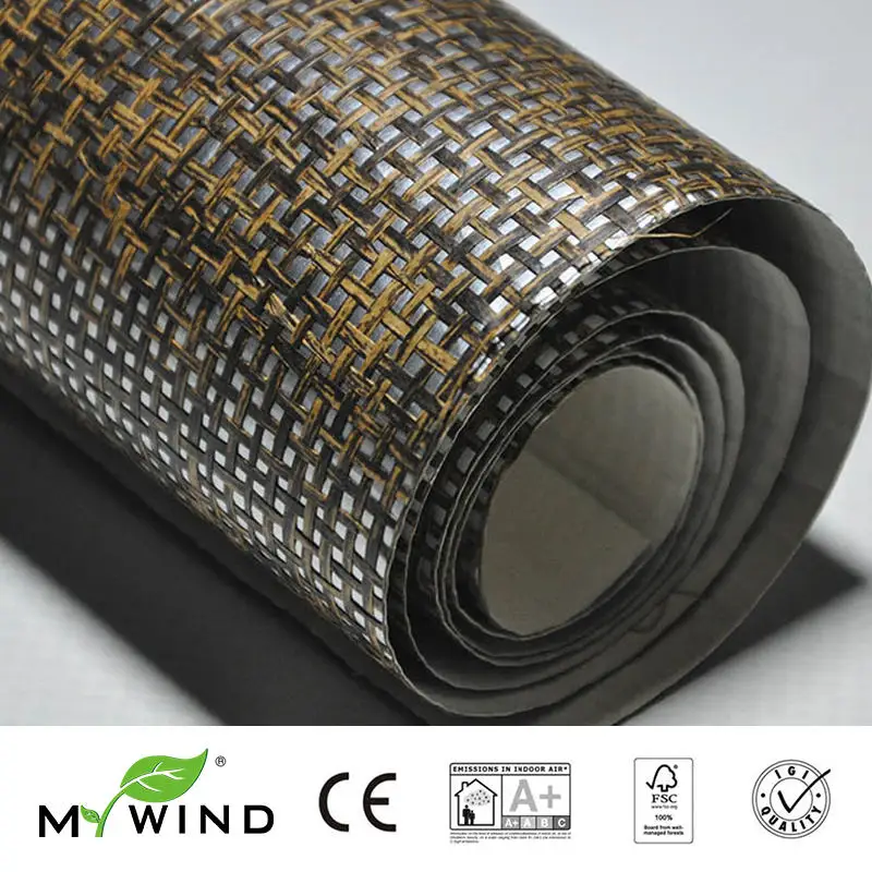 

2021 MYWIND Wallcovering Modern Textured Wallpapers Rolls Luxury Paper Weave Wall Paper Roll Design