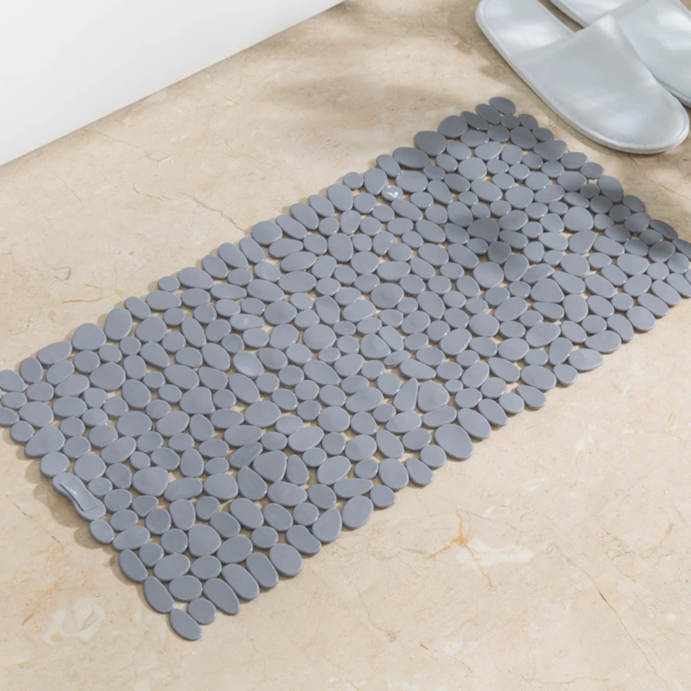 70cm*36cm Cobblestone Bathroom Non-slip Floor Mat PVC Bathroom Bathing Massage Mat Rectangular Shower Imitation Stone Floor Mat