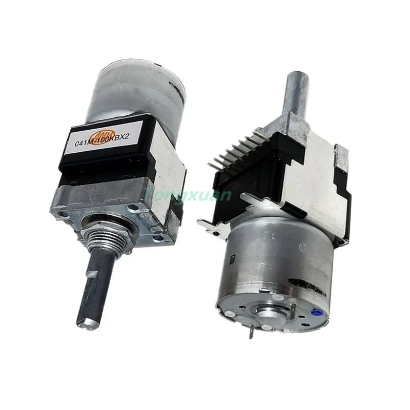 1pc ALPS Motor Drive Potentiometer B100Kx2 RK16812MG098 100KBx2 Dual  Potentiometer With Tap 25MM Half Shaft