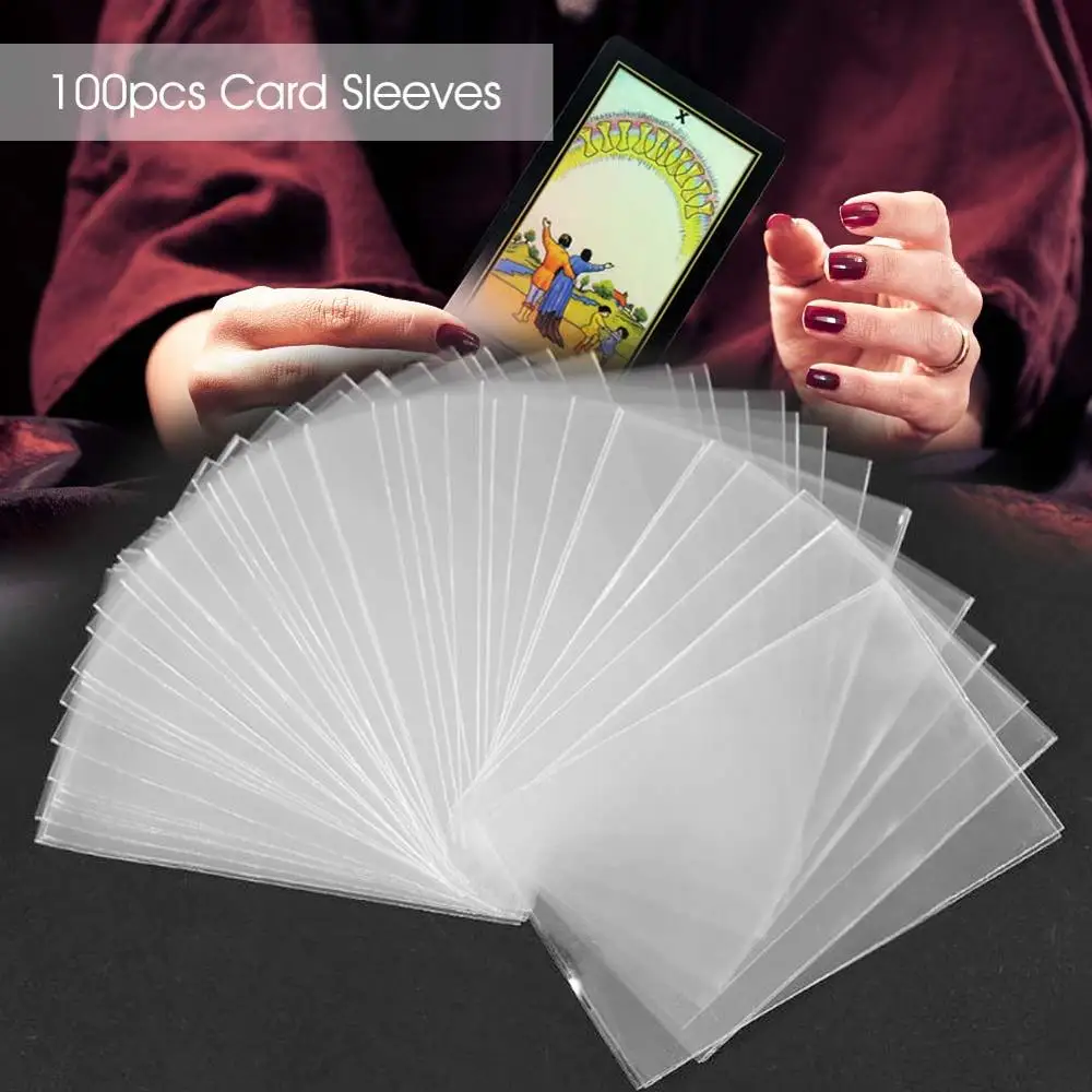 Fundas transparentes para cartas, bolsa protectora de cartas de póker, Tarot, juego de mesa mágico, 65x90mm, 60x9mm, 45x70mm, 69x120mm, 100 piezas