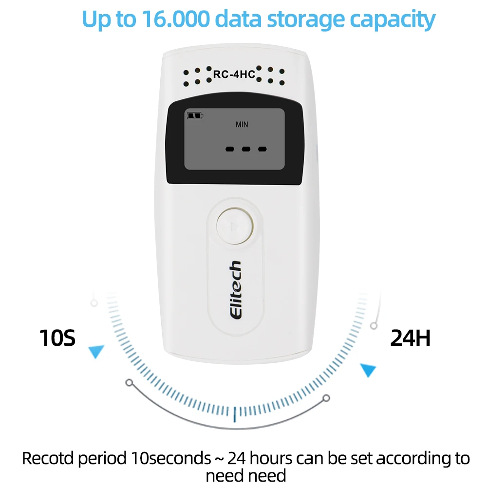 RC-4HC USB Temperature Data Logger Recorder External Sensor 16000 Points Digital High Accuracy Temperature Datalogger