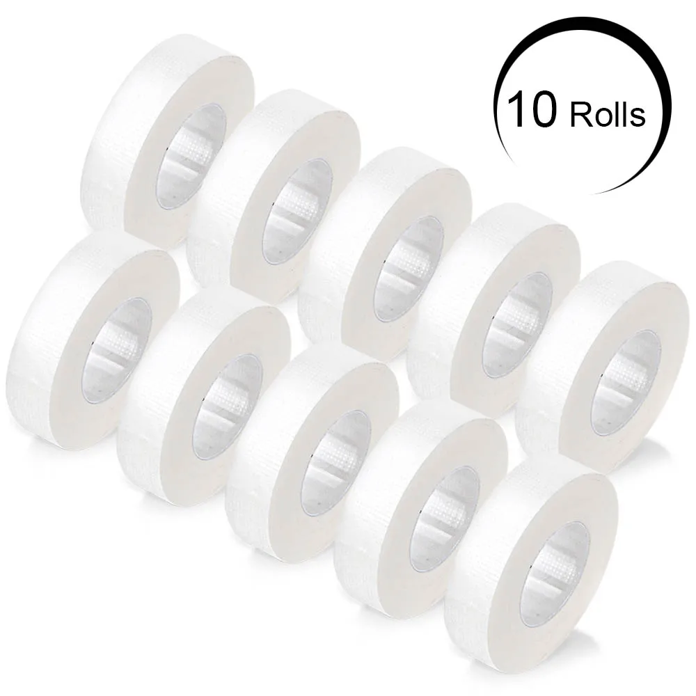 10 Rolls Eyelash Extension Lint Breathable Non-woven Paper Tape Cloth Adhesive For False Lashes Patch Under Eye Makeup Tools