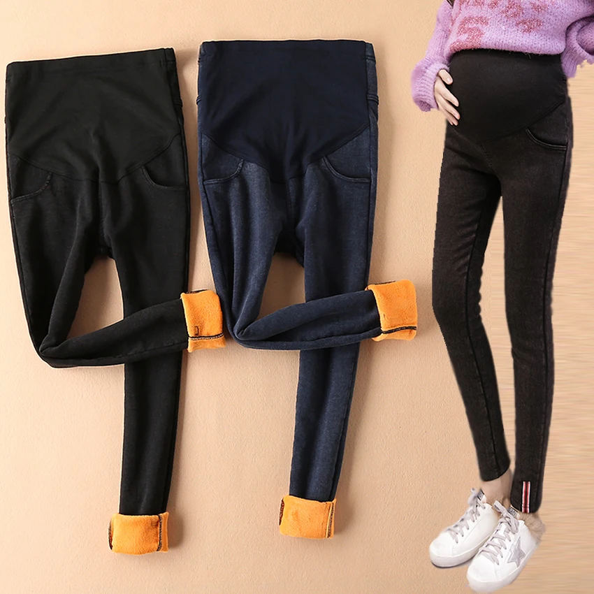 

Denim Maternity Jeans Pants For Pregnant Women Maternity Nursing Pregnancy Jeans Leggings Trousers Plus Velvet Maternity Warm