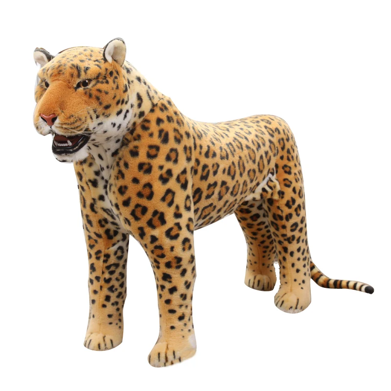 high simulation large animal plush toy standing tiger lion leopard birthday gift teaching photography props home showroom deco