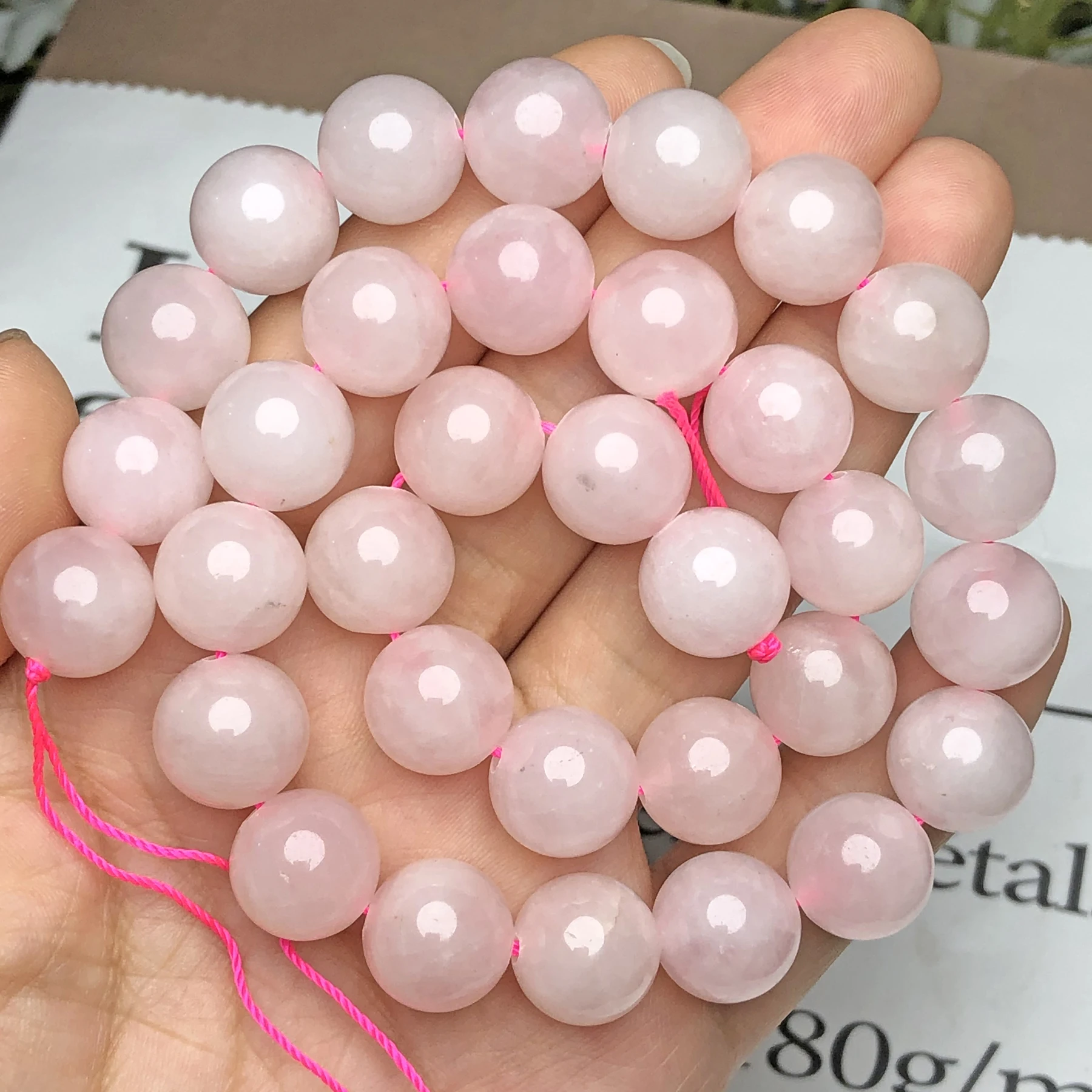 Natual Stone Madagascar Rose Quartzs Bead Round Loose Pink Crystal Beads For Jewelry Making Diy Energy Bracelet 4 6 8 10 12mm