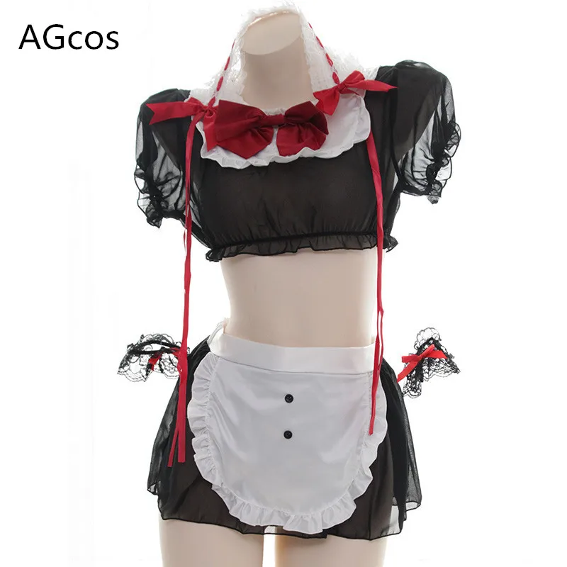 AGCOS-Dividir Chiffon Maid Cosplay Traje das mulheres, Sleepdress Sexy, Design Original