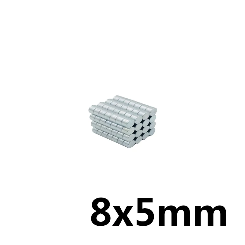 10/20/50/100PCS 8x5 mm Small N35 Round Magnet 8mm*5mm Neodymium Magnet Dia 8x5mm Permanent NdFeB Strong Powerful Magnet 8*5 mm