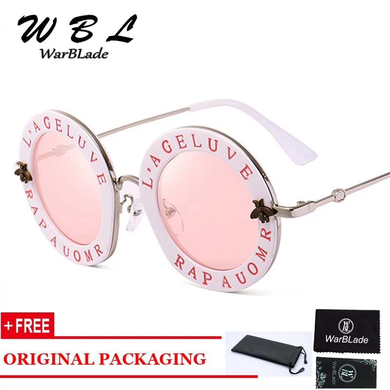

WarBLade Brand Letters Round Sunglasses Women Fashion Sun Glasses Men 2019 New Hot Oculos Unisex Eyewear UV400