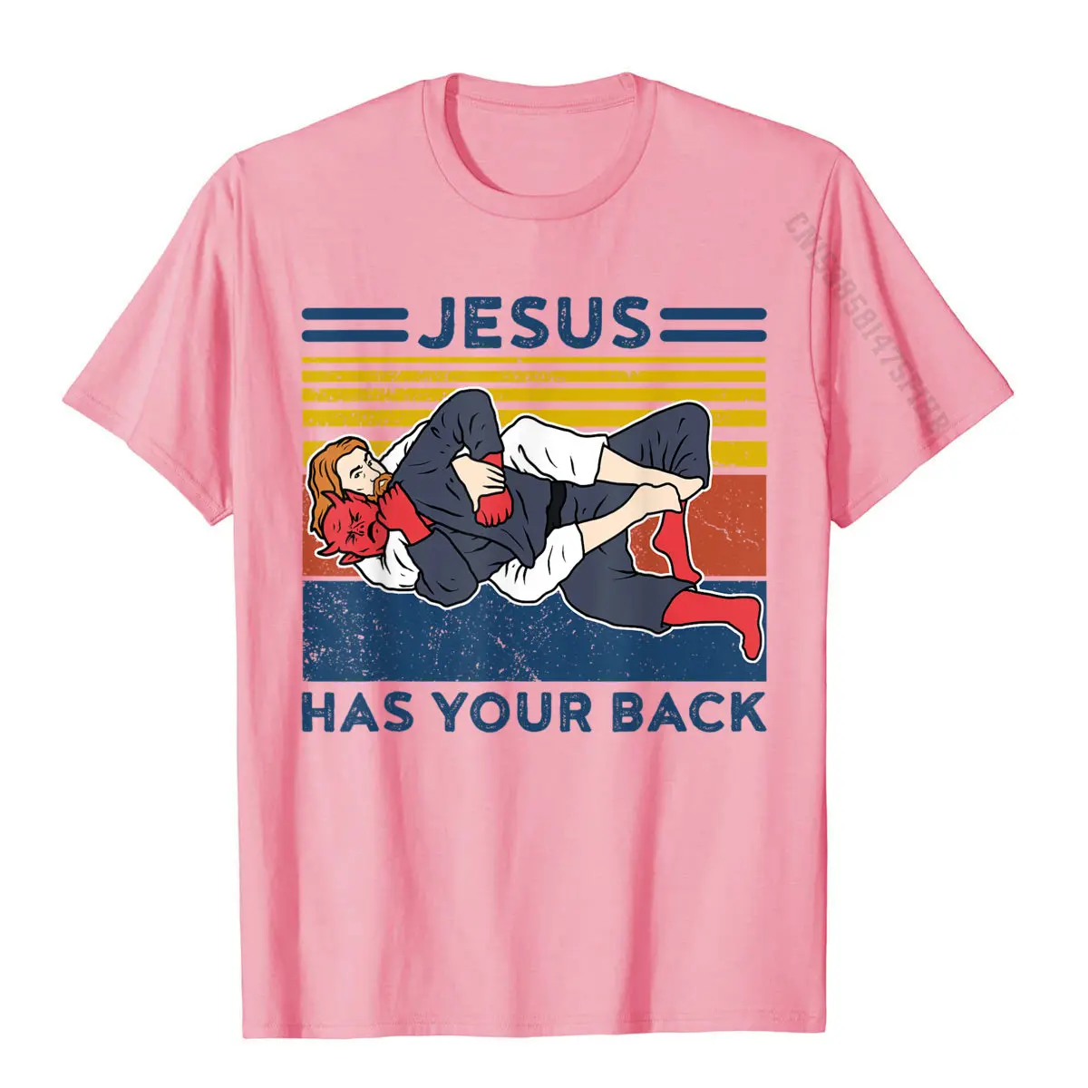 Jiu Jitsu Shirts Jesus Has Your Back Mens BJJ MMA Jujitsu T-Shirt Cotton Tshirts For Men Geek Tees Plain Simple Style