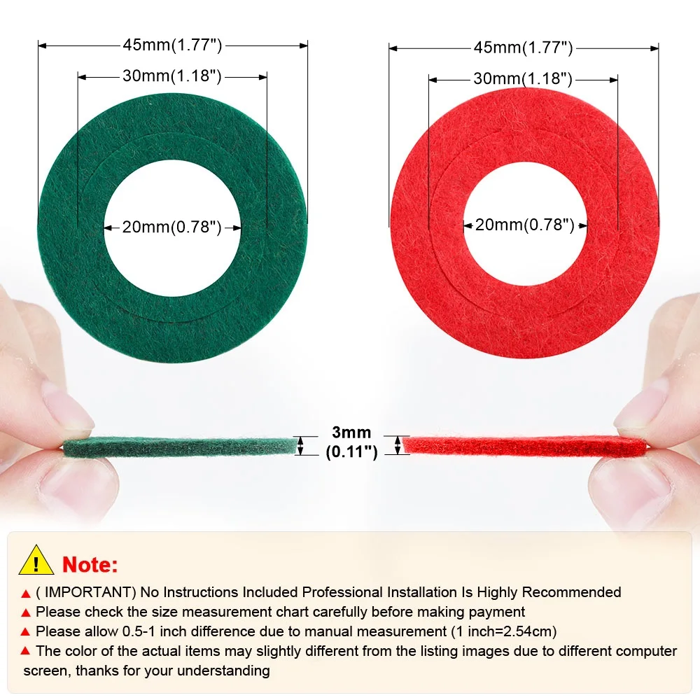 2PCS=1SET Battery Terminal Gasket Pads Anti Corrosion Washers Auto Car Fiber Thick Felt Battery Terminal Protector 1 Red+1 Green