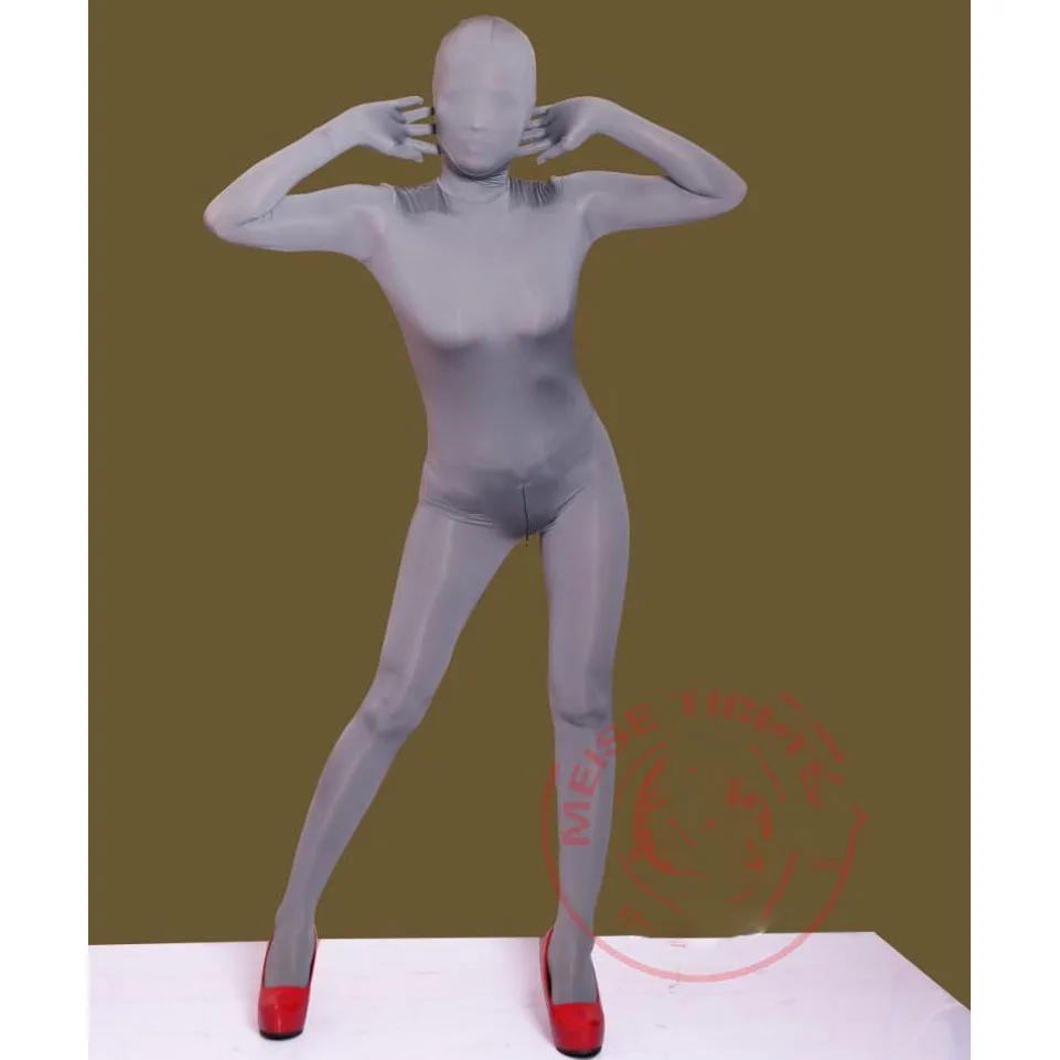 Seamless Bodysuit Zentai Transparente com Alta Elástica, Traje Cosplay de Palco, Calças Justas One Piece, Casaco Completo, Macacão Dança, Fora Do Corpo