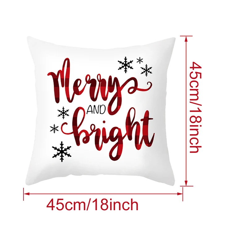 45x45cm Elk Christmas Pillowcase Merry Christmas Decor For Home Cristmas Cushion Cover Ornament Gifts New Year Wholesale